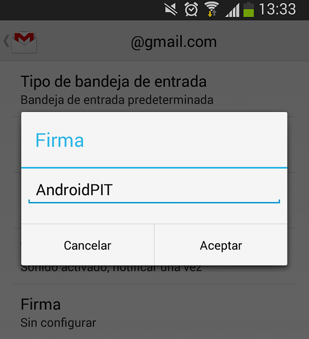 cambiar firma correo electronico android 2