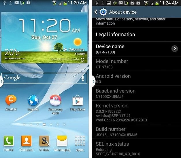 note 2 android 4 3 2