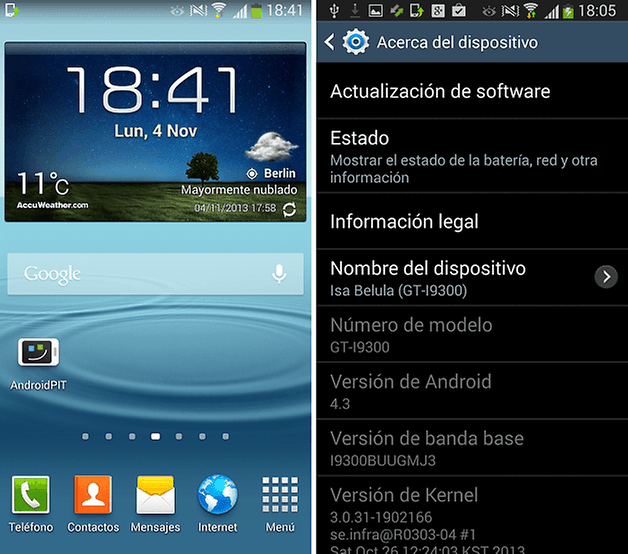 s3 android 4 3 2
