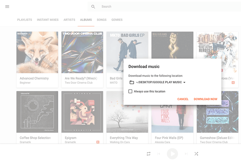 google play music browser version download albums