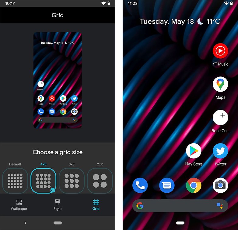 Android 12 grid apps