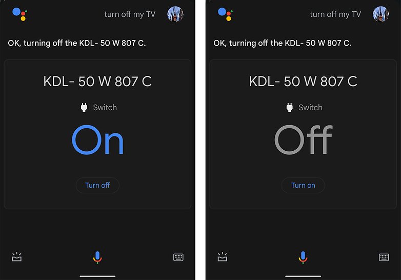 Google Assistant turn on off TV