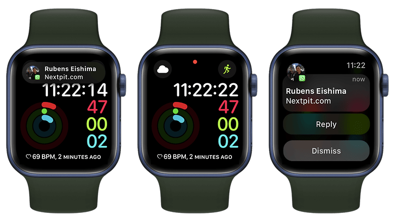 Apple Watch displaying WhatsApp notification