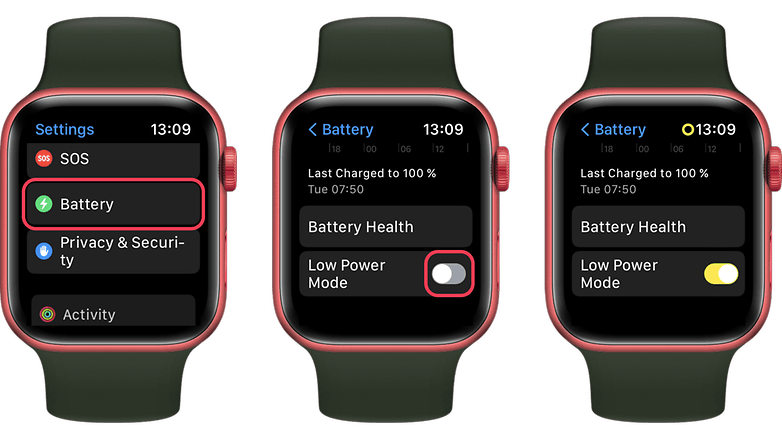 Captures d'écran Apple Watch