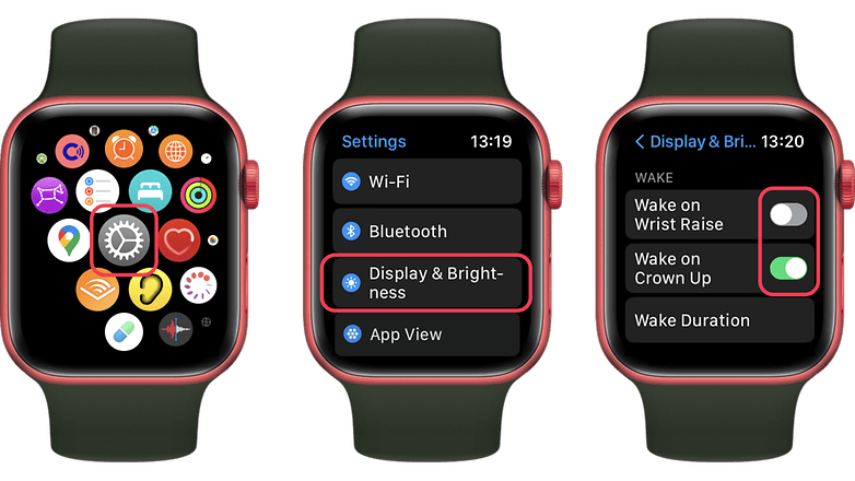 Tangkapan skrin yang menunjukkan tetapan yang boleh diubah seseorang untuk memanjangkan hayat bateri pada Apple Watches