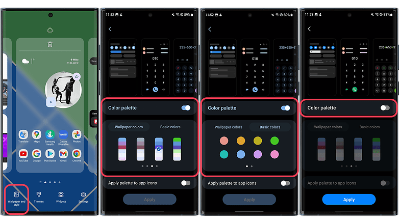 Samsung offers a wide variety of color options in One UI 5.