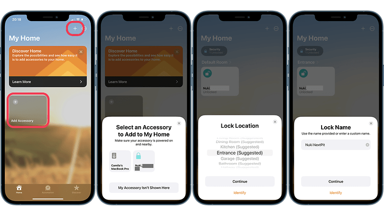 Tangkapan skrin menerangkan cara menambah aksesori pada Apple HomeKit