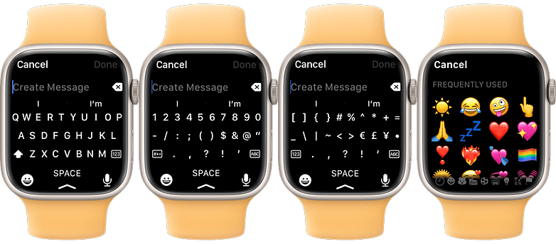 Apple Watch-tastatur i bruk