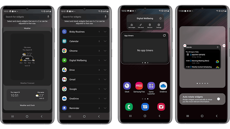 Screenshots der Samsung One UI 5 Widgets
