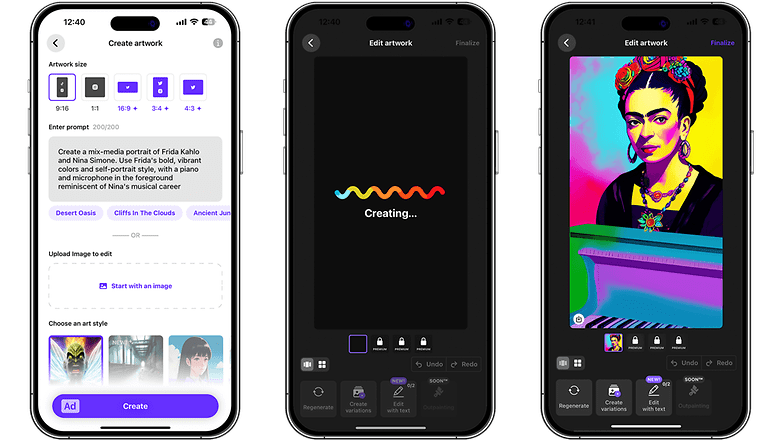 Top 5 Apps of the week: Wombo Dream UI Screenshots