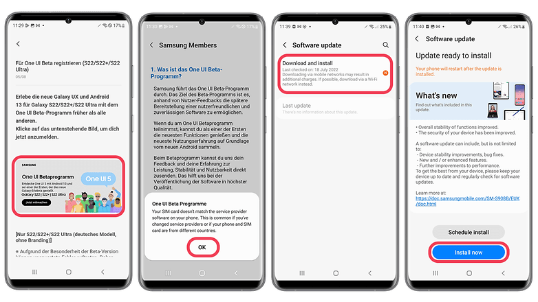 Here's a look at Galaxy S22 runnng Android 13 and One UI 5.0 beta