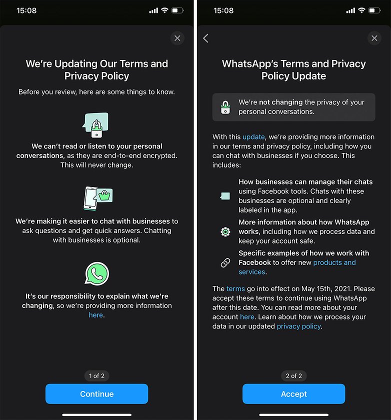 WhatsApp update terms privacy policy
