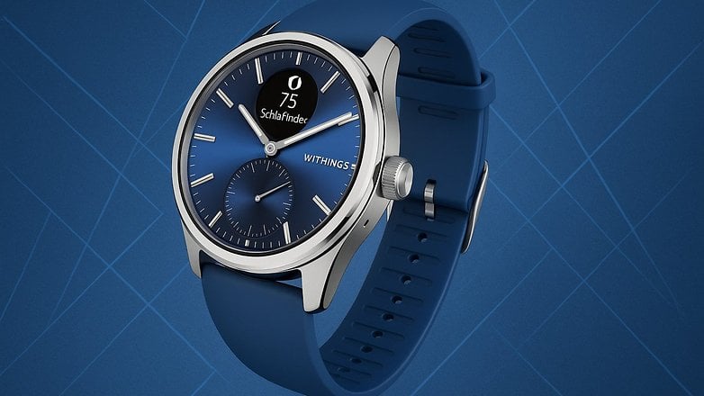 Withings ScanWatch 2 in the new 42 mm blue and silver design with a blue strap Withings ScanWatch 2 in the new 42 mm blue and silver design with a blue strap