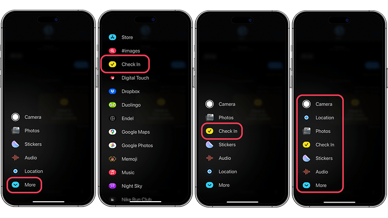 Screenshots der Nachrichten-App unter iOS 17