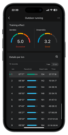 L'interface utilisateur de l'application Zepp pour l'Amazfit T-Rex 3