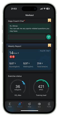 Amazfit T-Rex 3 Zepp app UI