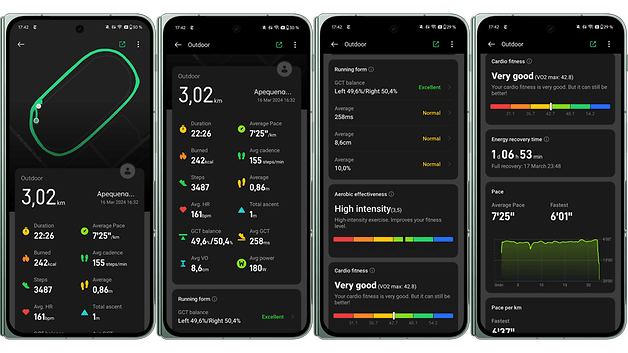 Screenshots der Benutzeroberfläche der OnePlus-Watch-2-App