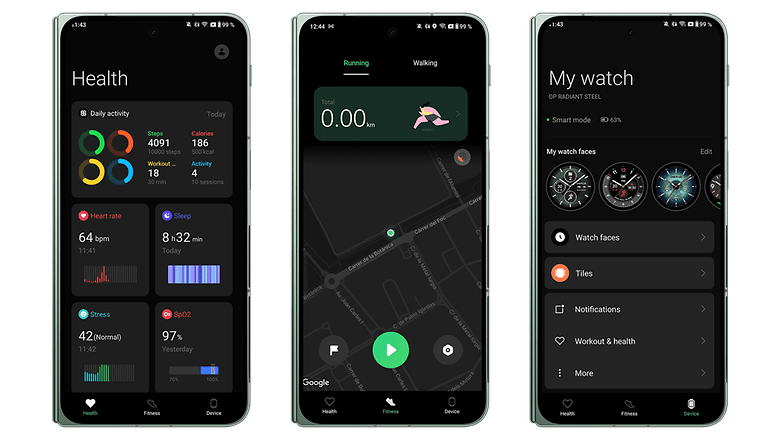 A screenshot of OnePlus Watch 2 app companion user interface