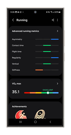 Screenshots des Laufmodus der Galaxy Watch Ultra