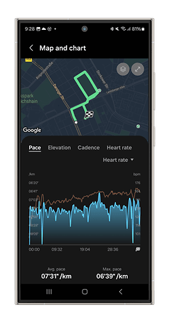 Screenshots des Laufmodus der Galaxy Watch Ultra