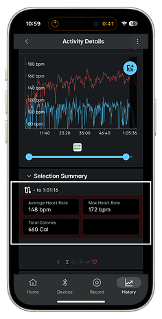 Captures d'écran de l'application Wahoo