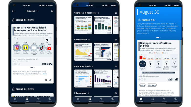 Screenshots der App Statista