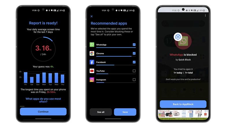 A hét legjobb 5 alkalmazása: AppBlock UI képernyőképek