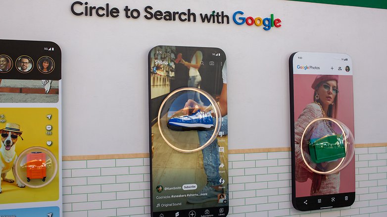 Android Island Circle to Search wall at MWC 2024