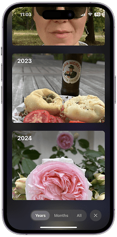 Screenshots der Benutzeroberfläche der Fotos-App unter iOS 18