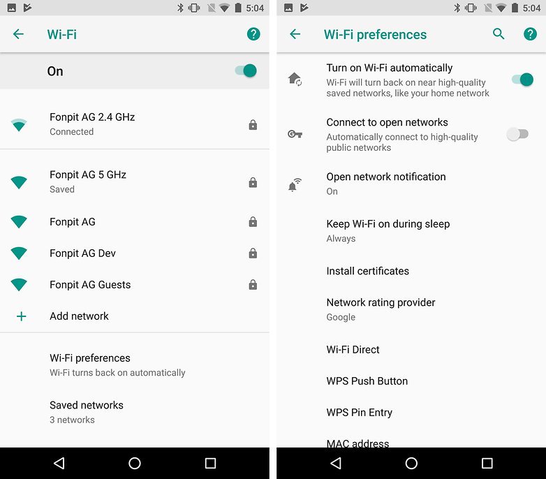 android o wifi features