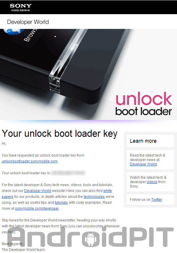 BootloaderUnlockXperiaSEmail