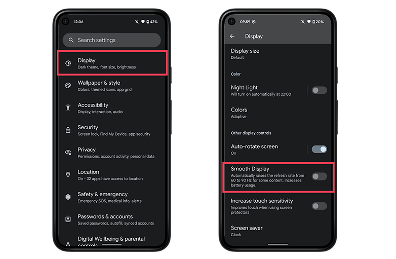 NextPit automate reduce display refresh rate