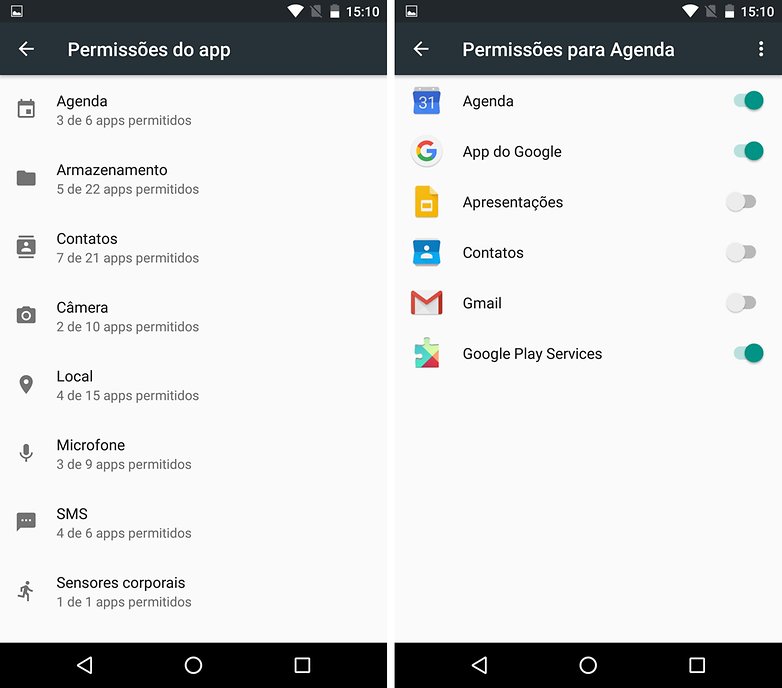 premissoes android marshmallow