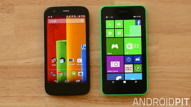 Motorola Moto G Nokia Lumia 630 UI