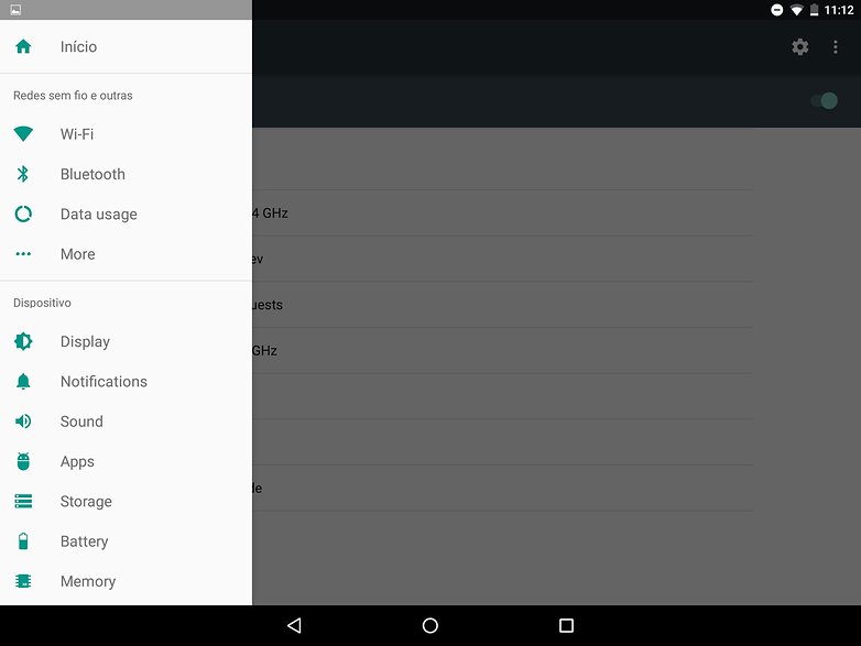 android n menu configuracoes