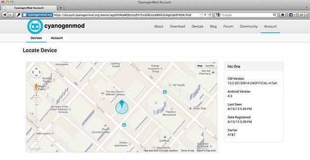 cyanogenmod account web interface