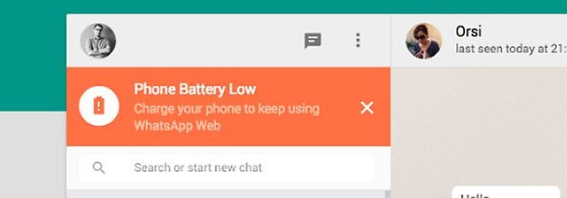whatsapp web battery