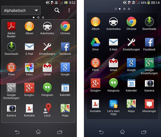 xperia z android 4 2 4 3 app drawer