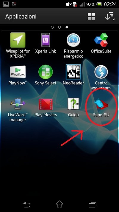 xperia t superuser ita