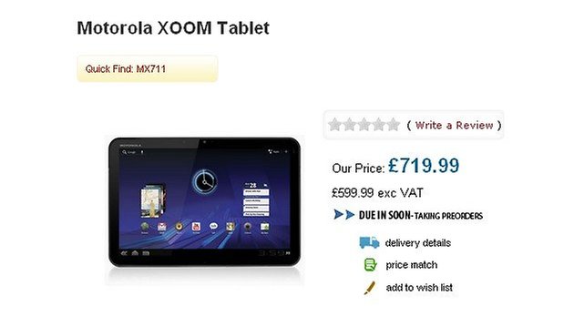 Motorola Xoom Tablet pre order handtec