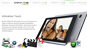 Offizielle Produktseite vom Acer Iconia A500 – 10.1“ Android 3.0 „Honeycomb“ Tablet