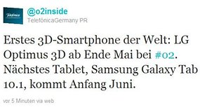 LG Optimus 3D und Galaxy Tab 10.1 ab Ende Mai/Anfang Juni bei O2