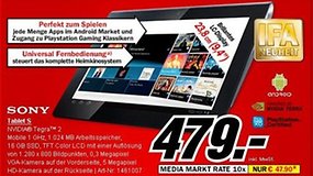 Sony Tablet S mit 16 GB jetzt für 479 € bei Media Markt