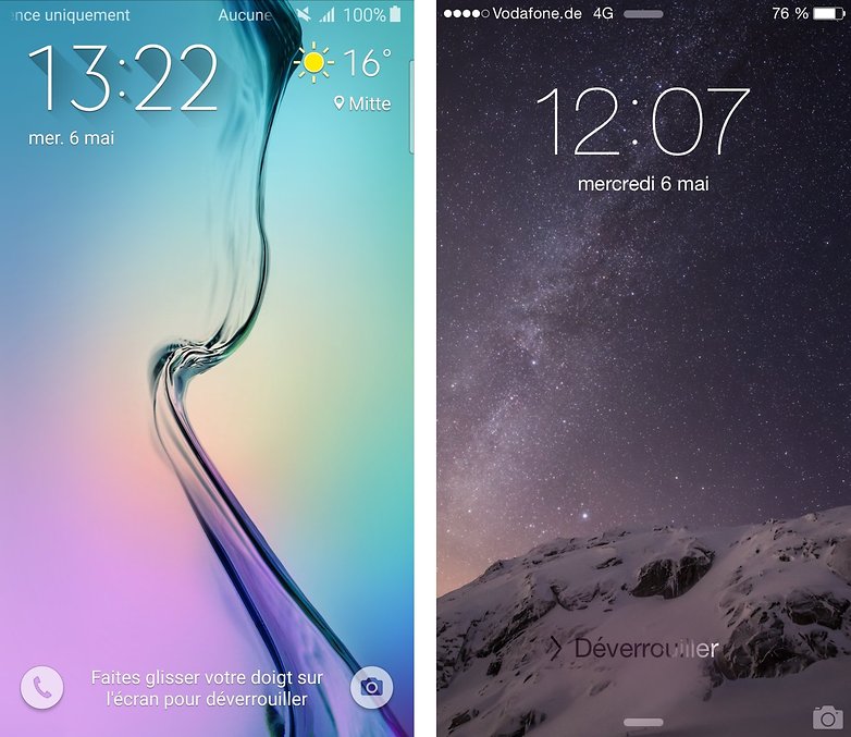 android vs iphone comparaison lockscreen