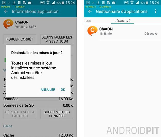 comment quitter application samsung 5