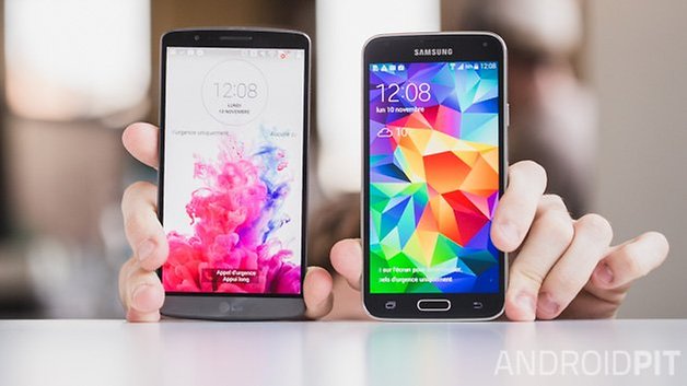 comparatif galaxy s5 lg g3 front