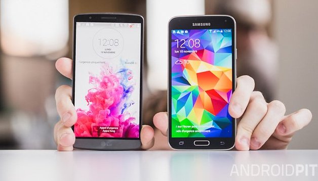 comparatif galaxy s5 lg g3 front
