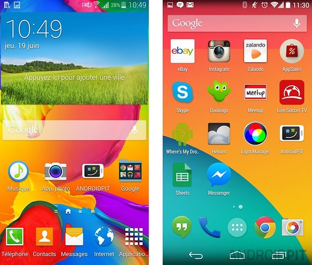 comparatif touchwiz android pur 2