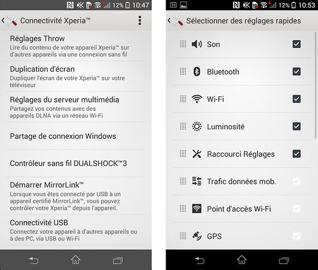 sony xperia z1 compact connectivite