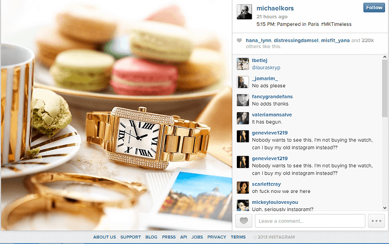 instagram ad michael kors